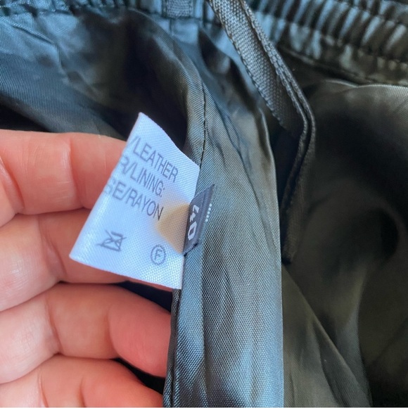 Vintage leather pants 100% Leather Rayon lined high waist motorcycle biker pants - Picture 9 of 13